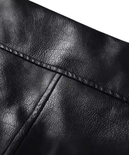 Oversized Leather Jacket Black