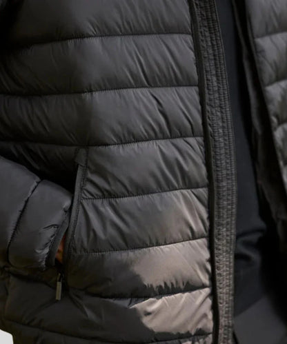 PerryBlackLightweightHoodedPufferJacketForMen