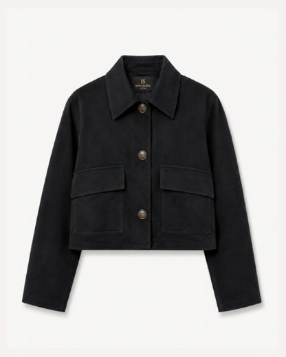 PocketDetailingCropTailoredBlackBravaCropJacket