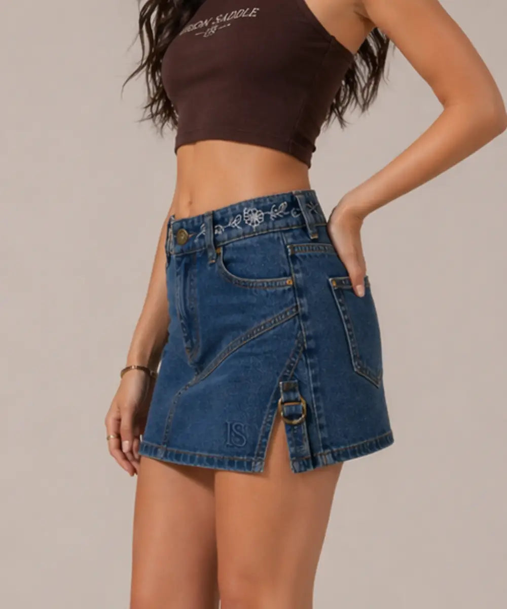 RiseEmbroideredMiniSKirt