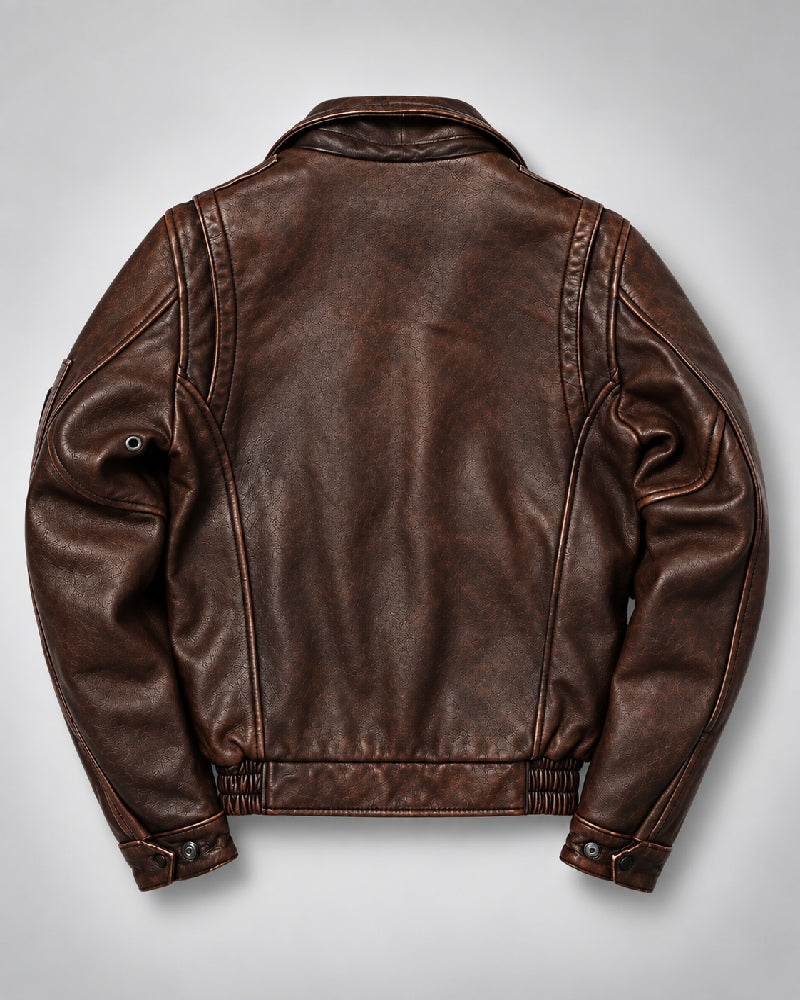 Russian Distressed Cowhide Leather Jacket