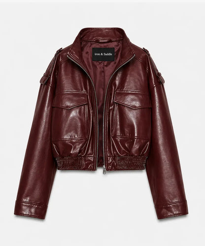 SHORTLEATHEREFFECTJACKET