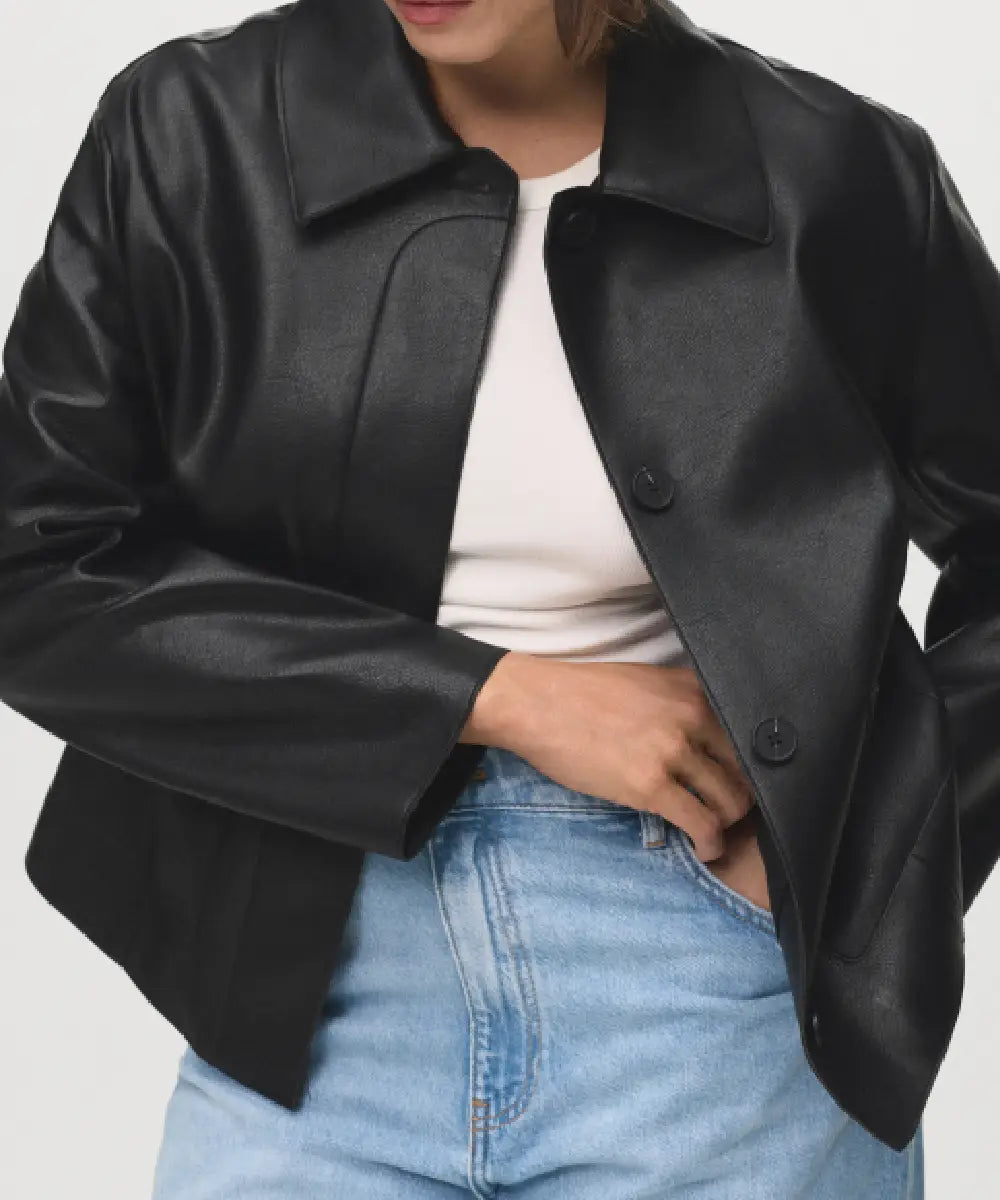 SabinaFauxBlackLeatherJacket