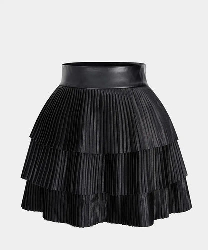 SatinFinishPleatedLayeredBlack_Skirt