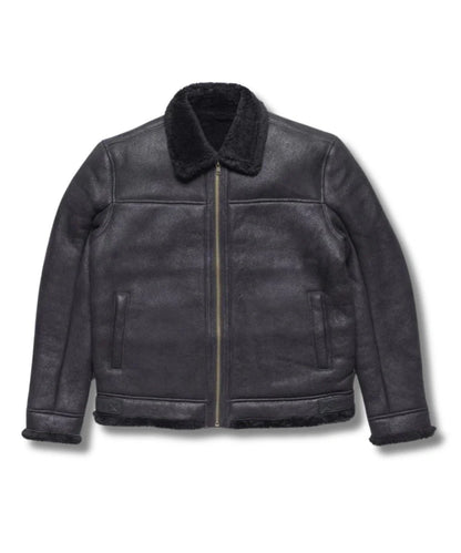 Shearling Leather Bomber Jacket
