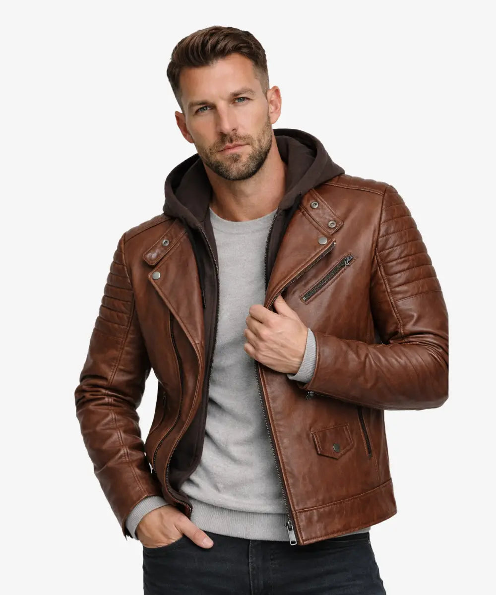 Shop_Mens_Brown_Leather_Jacket_With_Removable_Hood