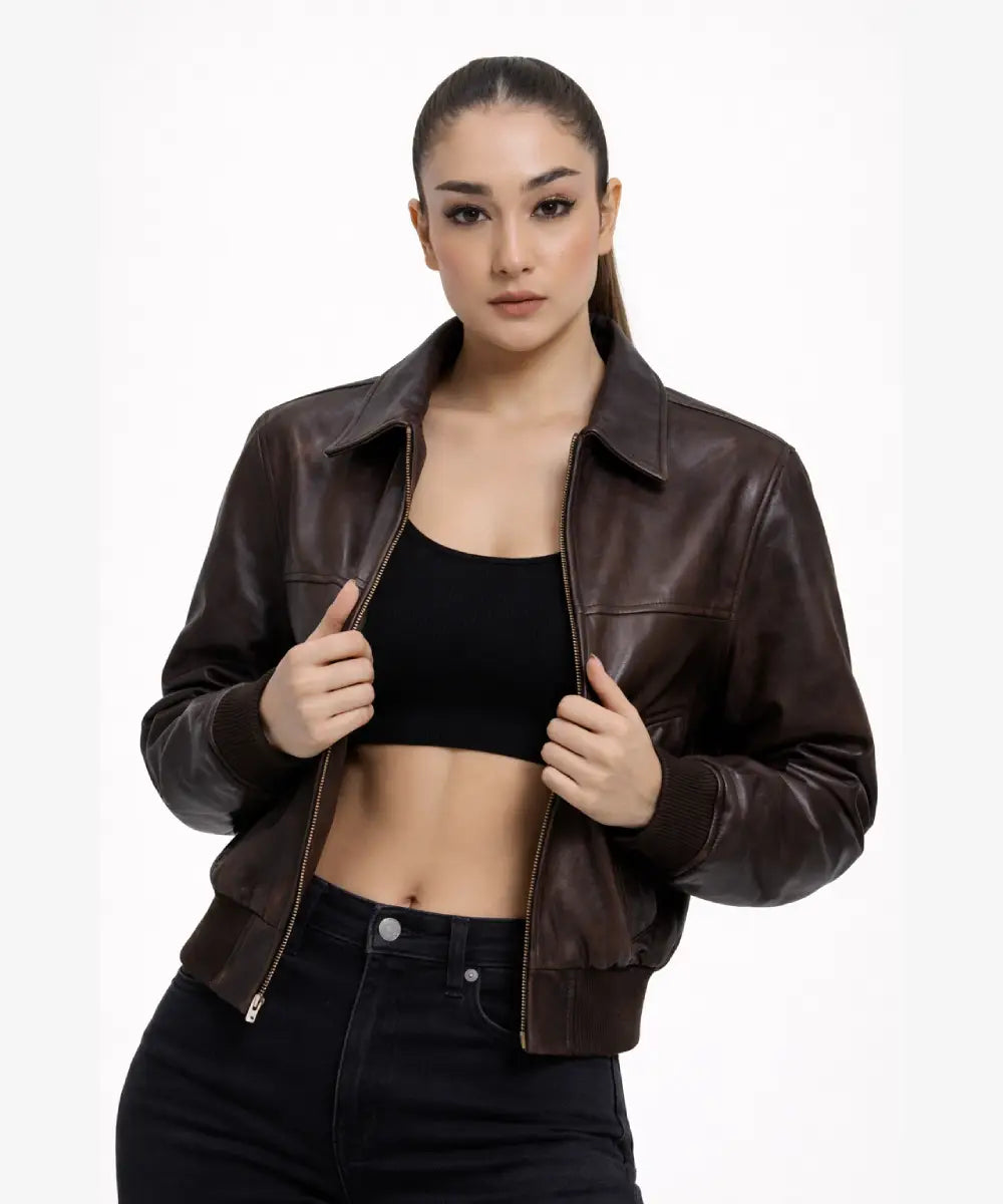 Shop_Sabina_Brown_Faux_Leather_Cropped_Jacket_For_Women