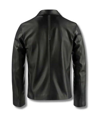 Slim Fit Black Leather Motorcycle Jacket Mens 