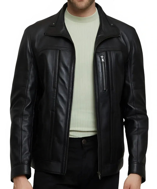 Slim Fit Leather Motorcycle Jacket
