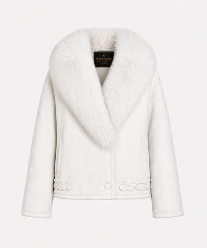 SnowfallWhiteFurSuedeLeatherJacket