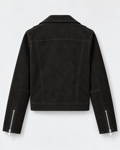 Mens Suede Black Biker Leather Jacket