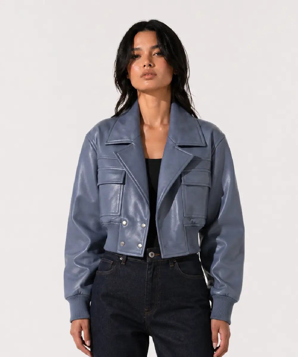 VintageLeatherCroppedBomberJacket