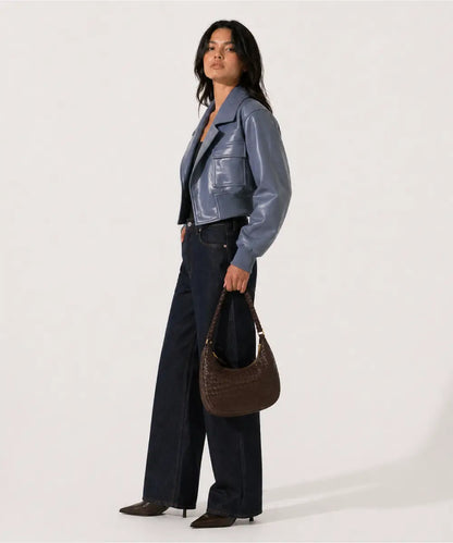 VintageLeatherLapelCropBomberJacket