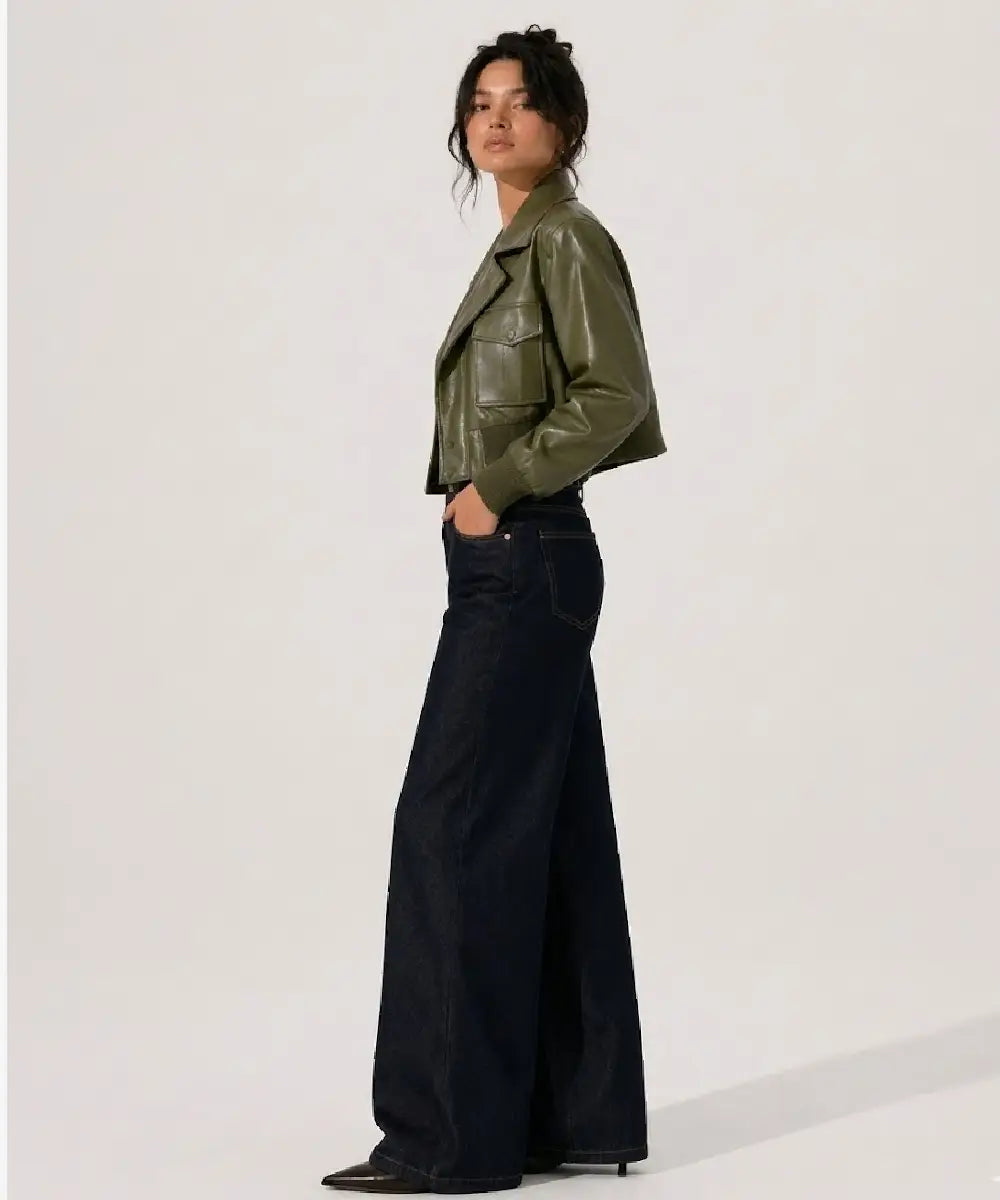Vintage_Green_Leather_Lapel_Bomber_Jacket