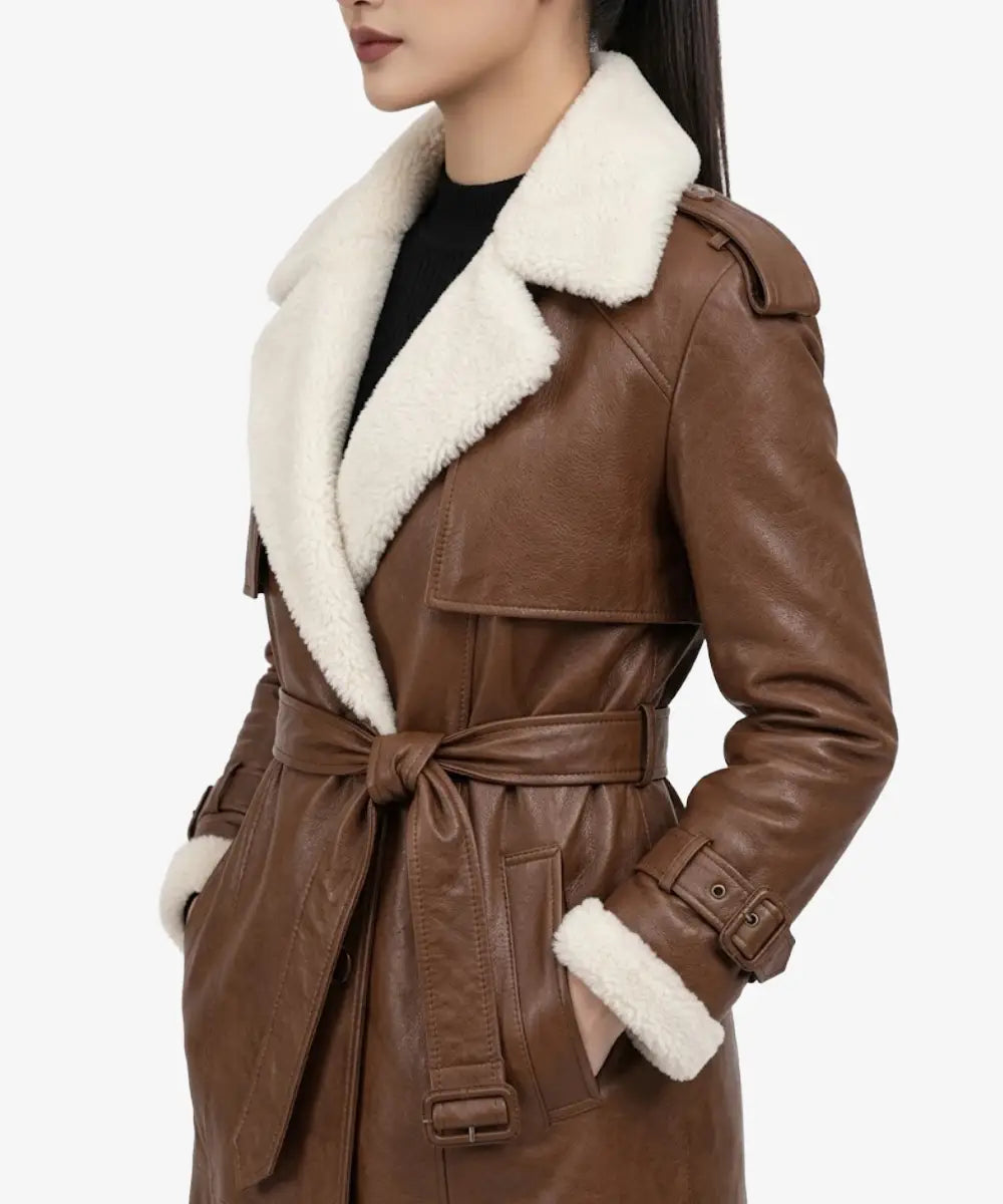 Women100_LEATHERLONGTRENCHCOATwithshearlingwomenCOLLECTIONLIMITEDEDITION