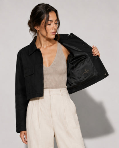 WomenBlackBravaCroppedJacket