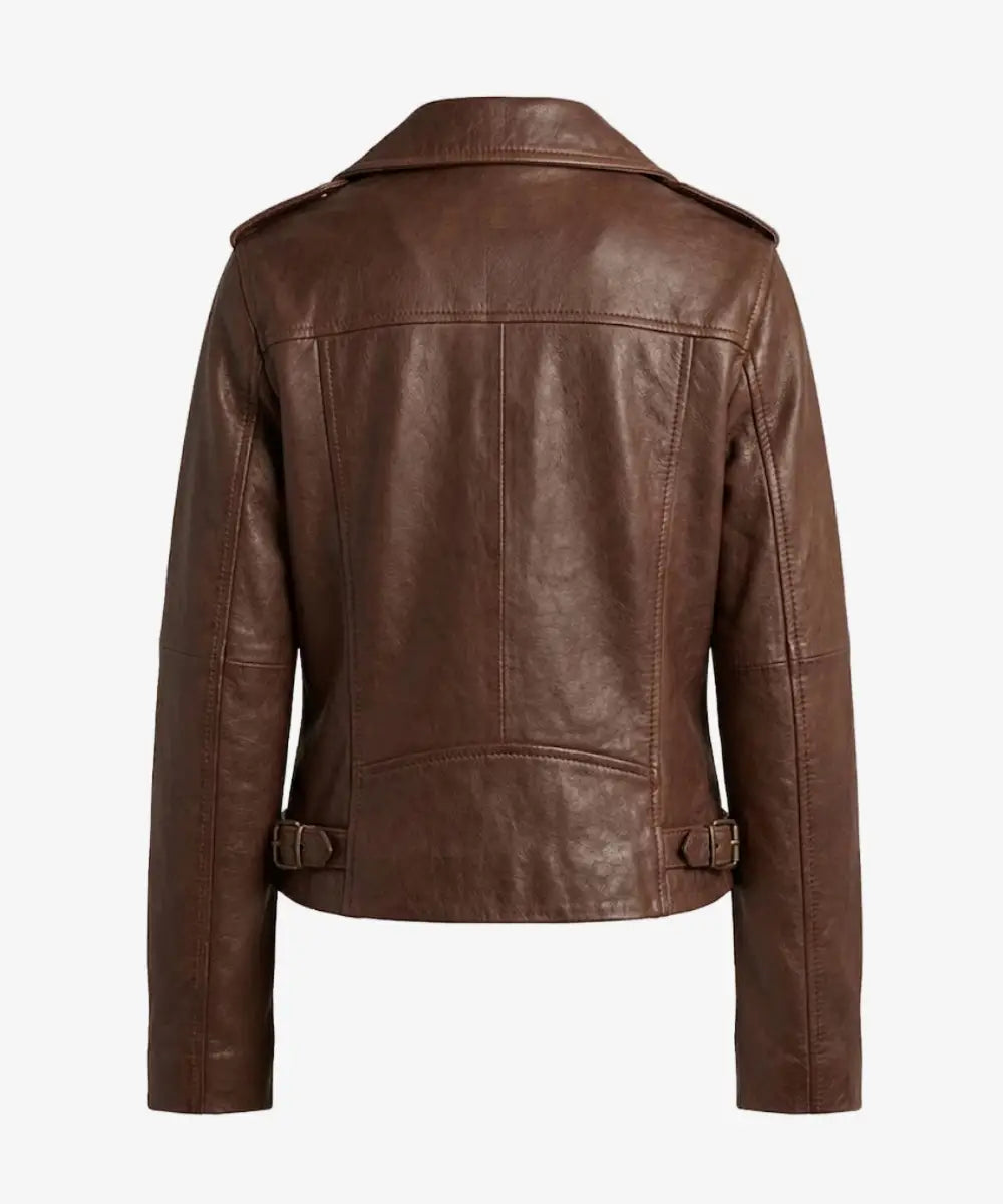 WomenClassicChocolateBrown Motorcycle Jacket
