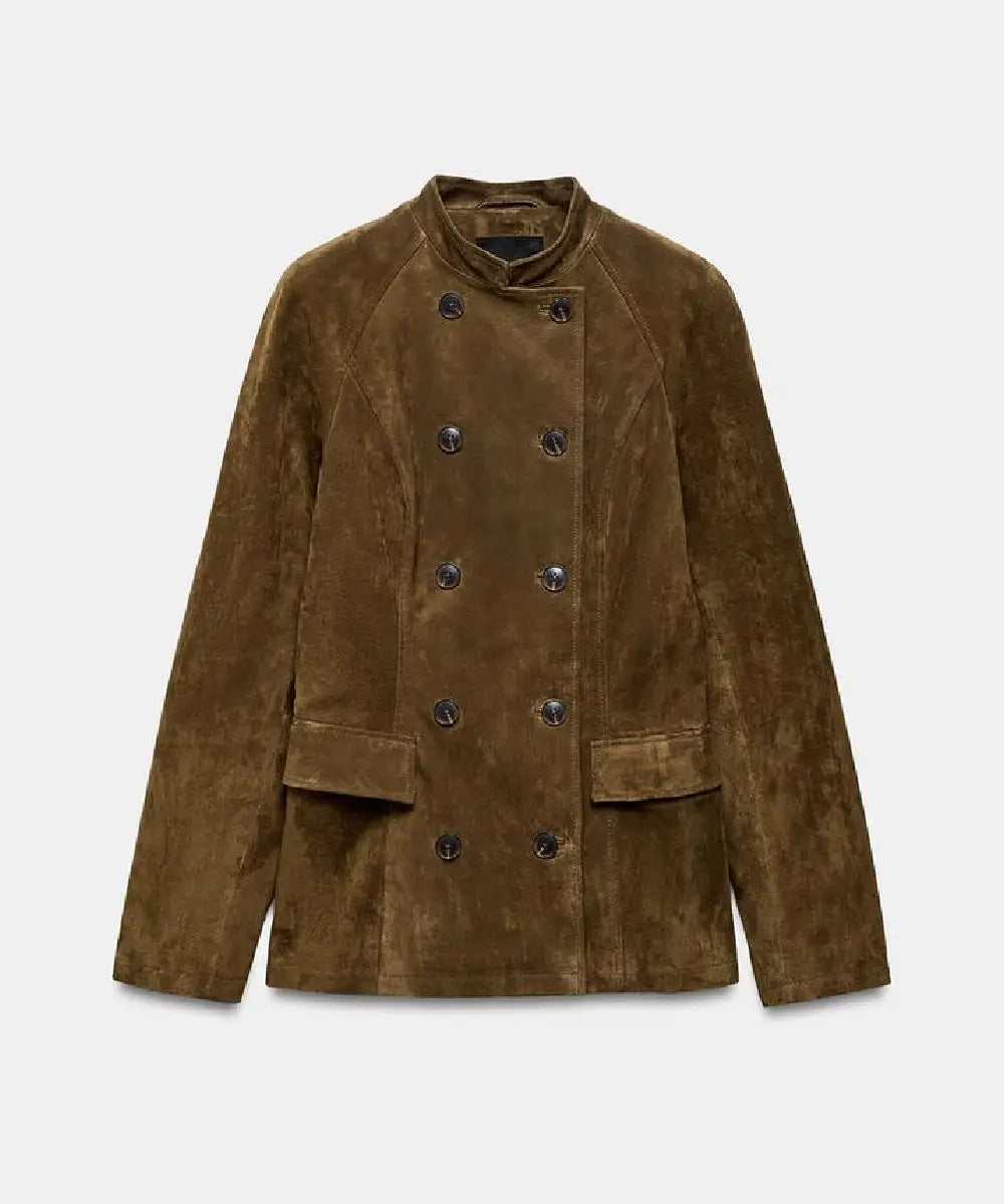 WomenFitted_Brown_Suede_Leather_Jacket