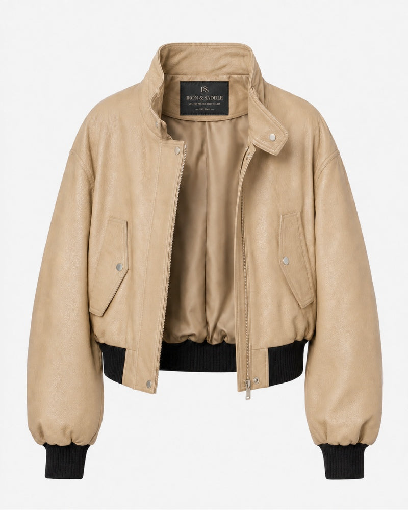 Women_Blouson_Cropped_Leather_Bomber_Jacket