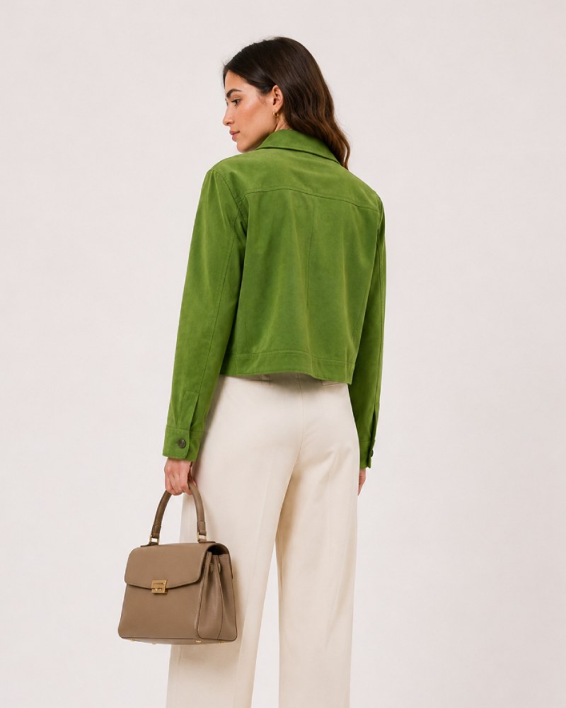 Women_Green_Faux_Suede_Crop_Jacket