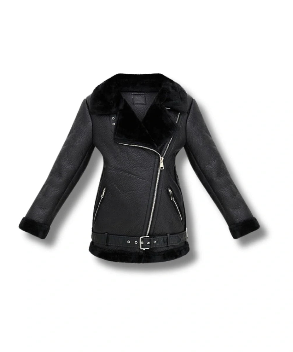 Women's Black Aviator Jacket