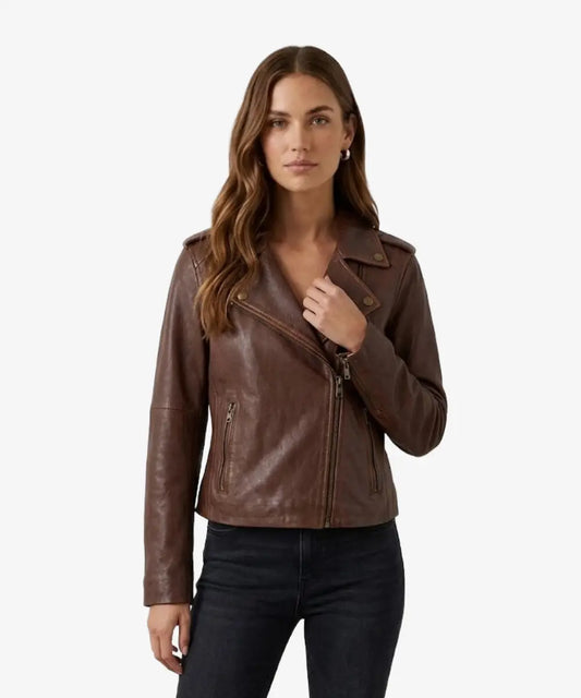 Women_sClassichocolateBrownLeatherMotorcycleJacket