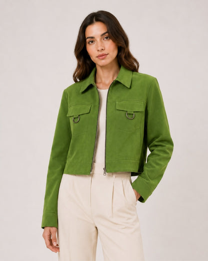 Women_s_Green_Faux_Suede_Cargo_D-Ring_Jacket