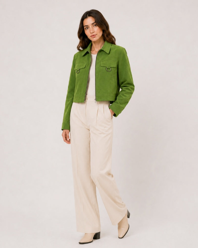 Women_s_Green_Faux_Suede_D-Ring_Utility_Crop_Jacket