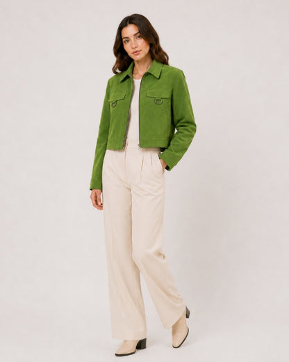 Women_s_Green_Faux_Suede_D-Ring_Utility_Crop_Jacket