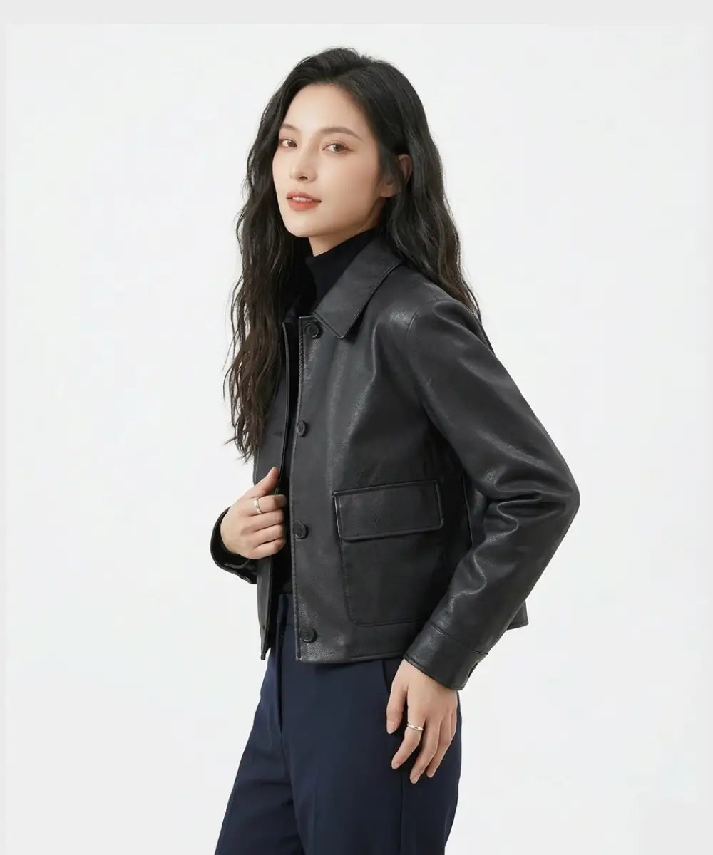 Womens_Black_Plain_Biker_Leather_Jacket