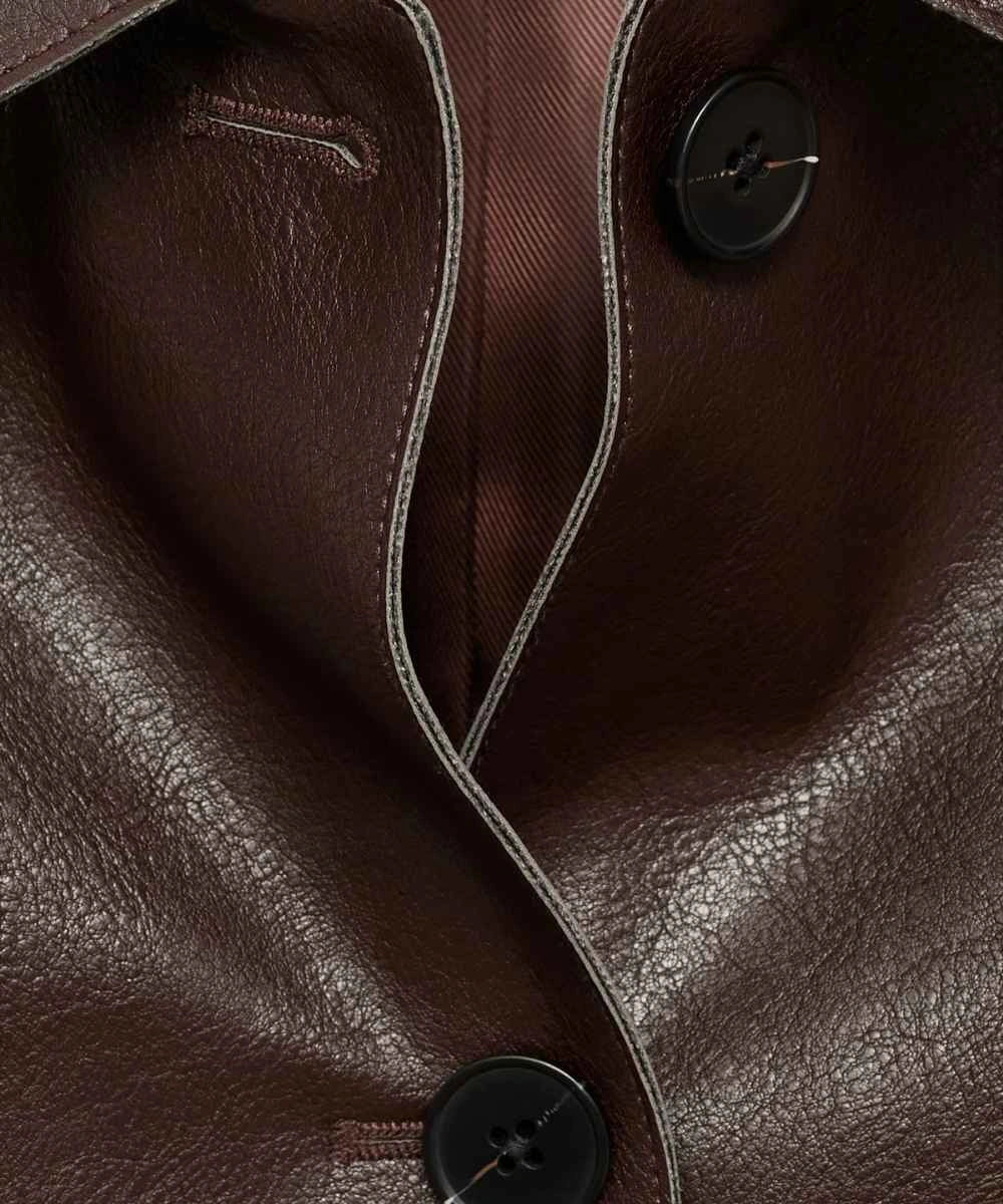 Womens Cropped Brown Leather Jacket