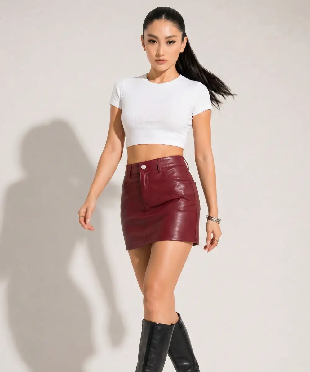ZendayaLeatherMiniSkirt