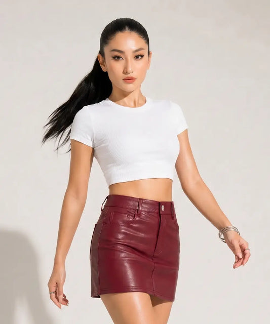 ZendayaMaroonLeatherMiniSkirtNordstrom