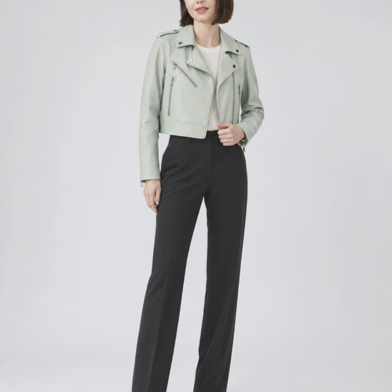 MintGreenCroppedLeatherJacket