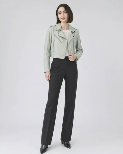 MintGreenCroppedLeatherJacket