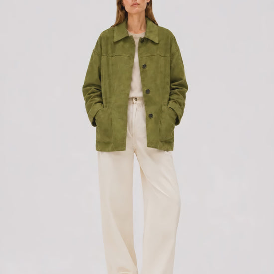 GreenFauxSuedeCoat