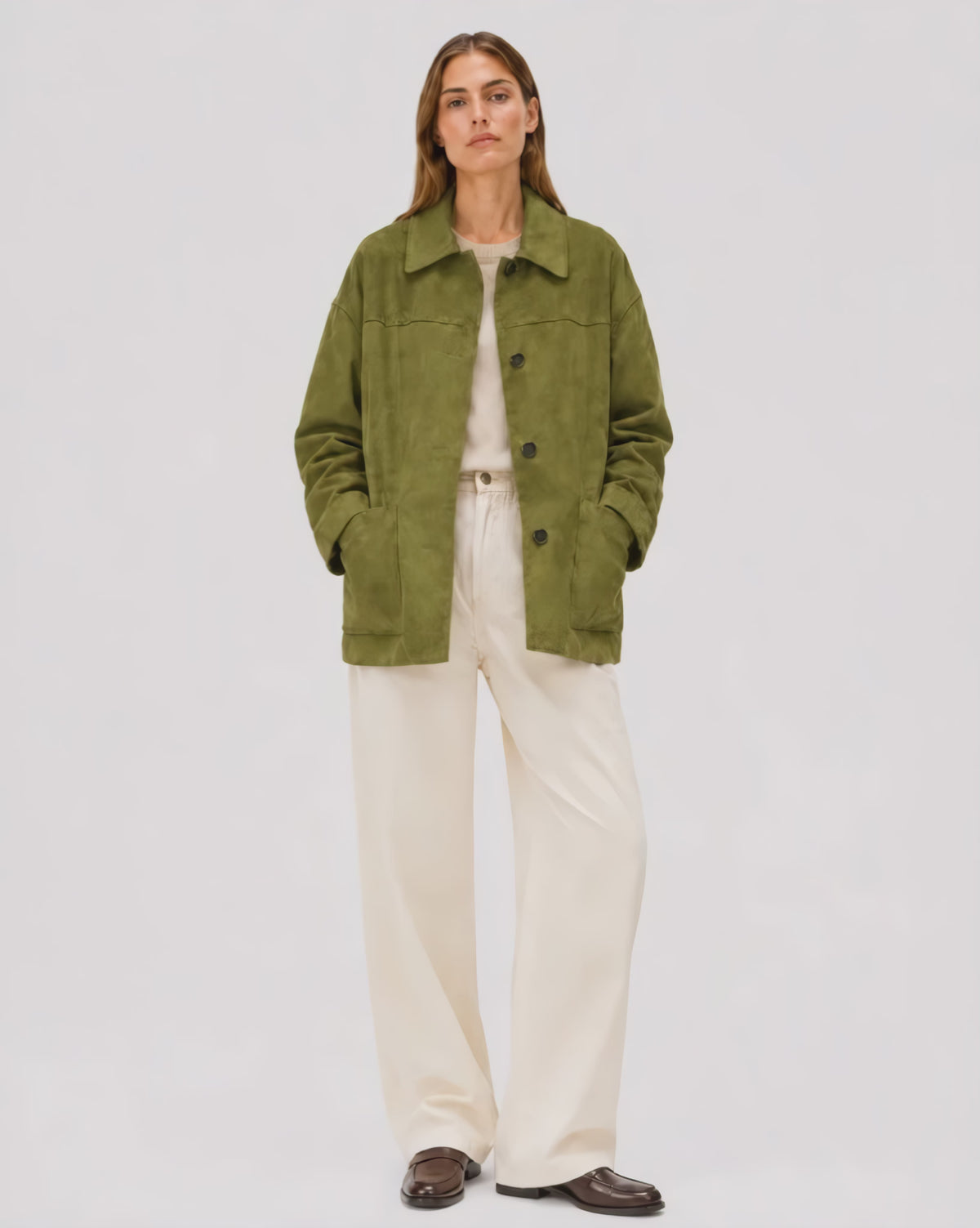 GreenFauxSuedeCoat
