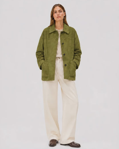 GreenFauxSuedeCoat