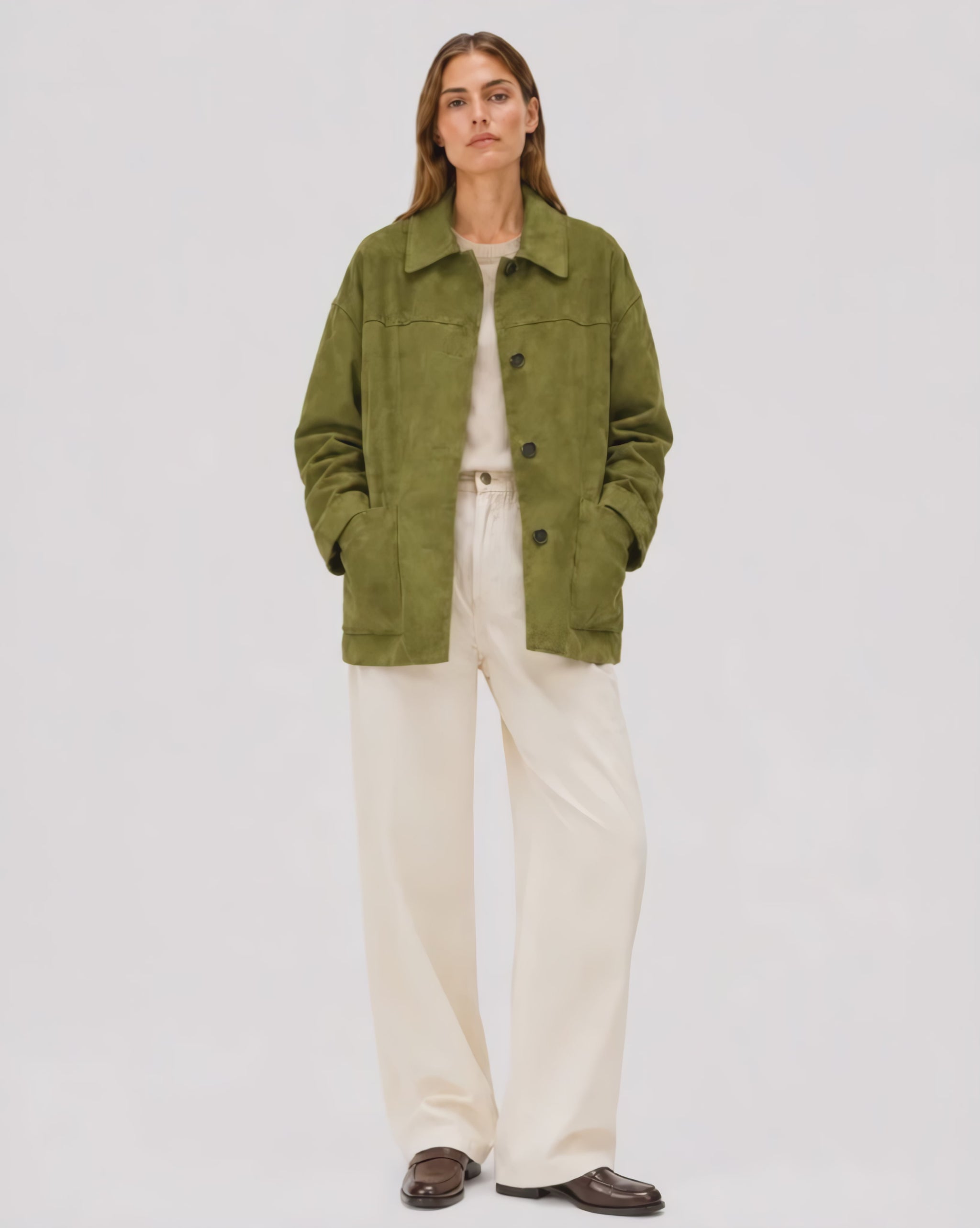 GreenFauxSuedeCoat