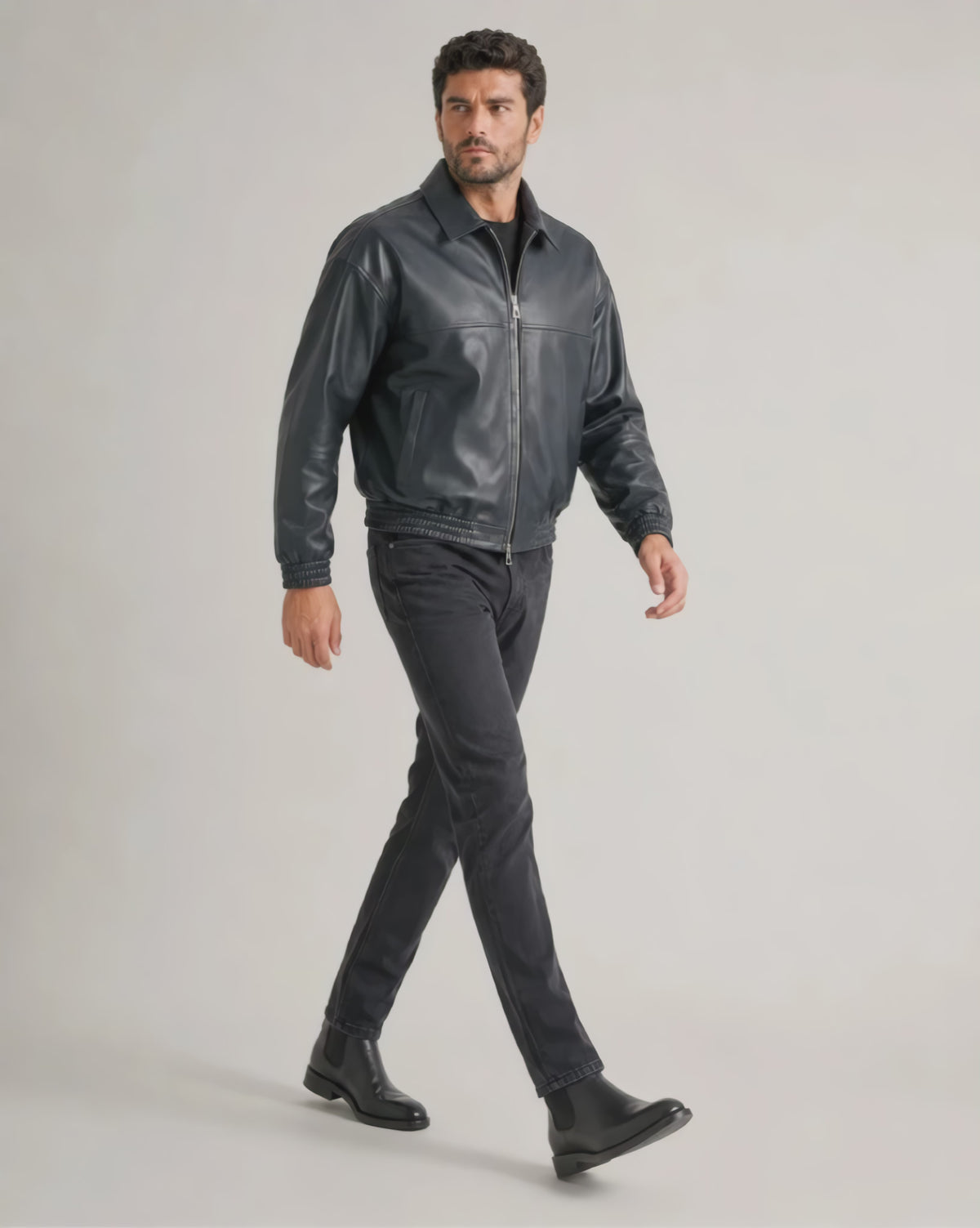MidnightLeatherBlousonJacket