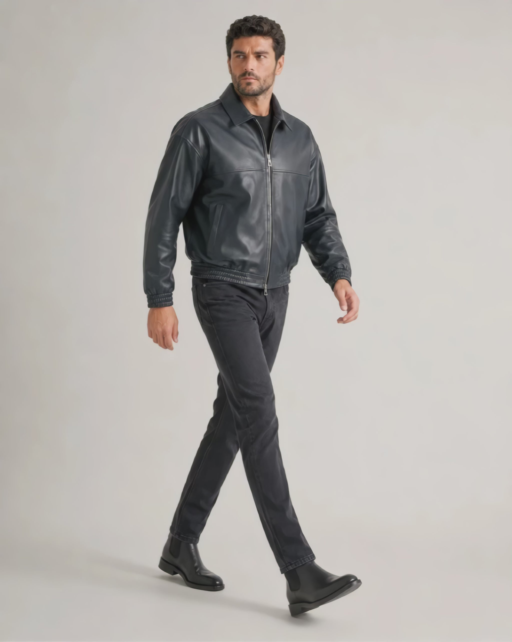 MidnightLeatherBlousonJacket